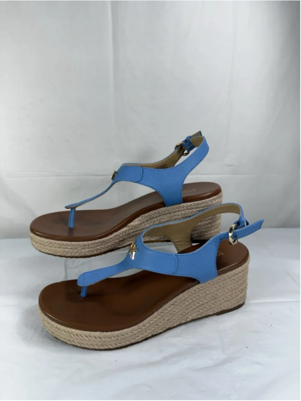 Michael Kors Laney Thong Espadrille wedge platform Sandals Blue Size 7M